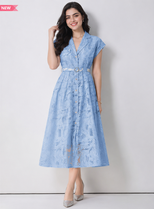 KIAVE Lace Elegance Midi Dress